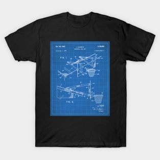 Basketball Patent - Basketball Player Coach Team Art - Blueprint T-Shirt